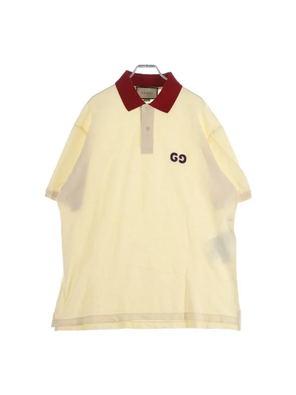 Gucci GG Embroidery S Polo Logo Short Sleeve Shirt Ivory